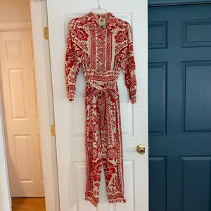 Red Pattern Jumpsuit